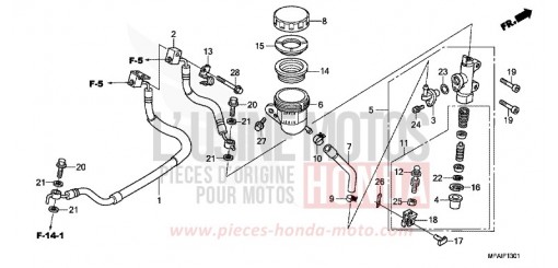 HAUPTBREMSZYLINDER, HINTEN (CBF1000A/T/S) CBF1000A9 de 2009